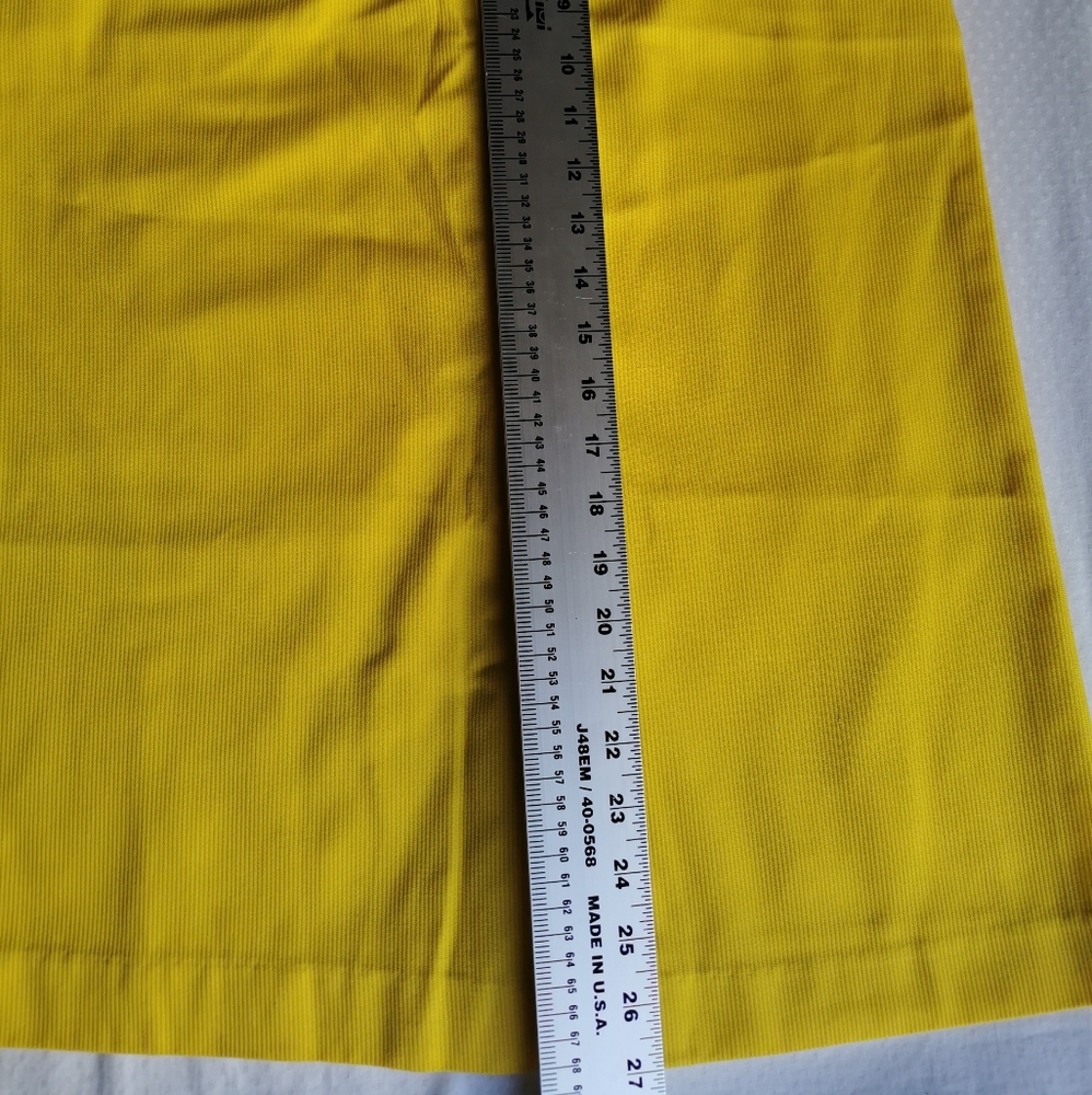 Beeline Women's Midi Skirt, size XS, Bright Yellow, Pencil Skirt w Front Split - Picture 3 of 9